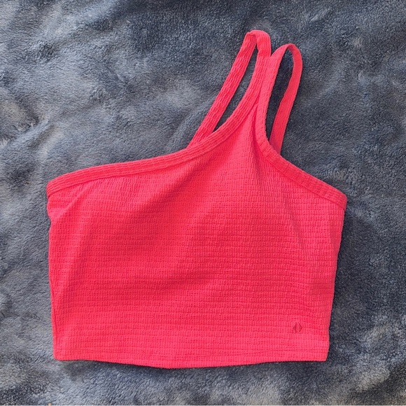 Tavi Seersucker One Shoulder Bra Crop Top Small - Picture 2 of 5